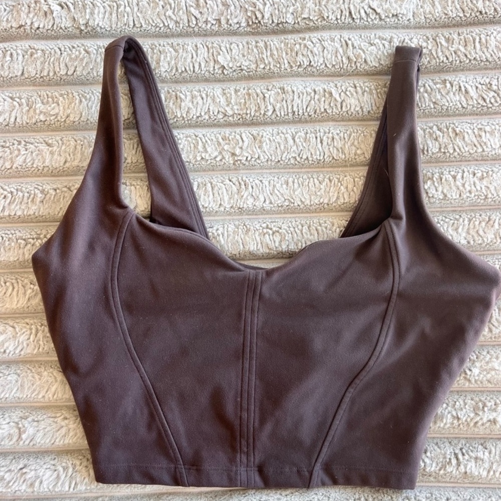 BuffBunny Brown Scoop Neck Crop Tank